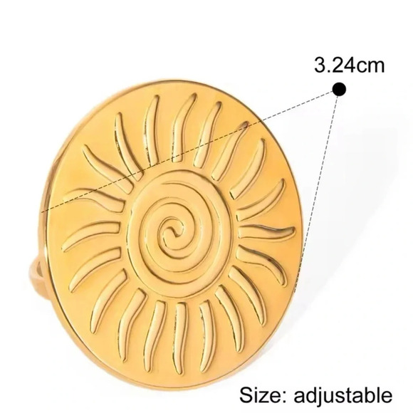 Soleil Sun Stainless Steel Waterproof Ring - Picture 8 of 13